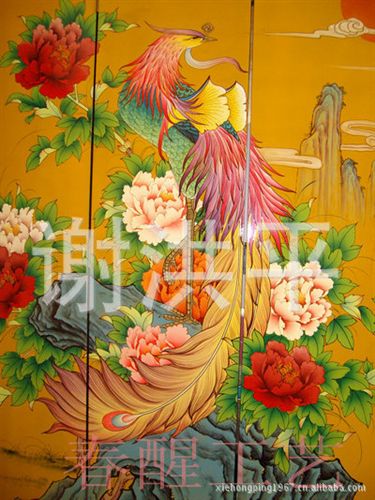 屏風 家裝廠家直銷花鳥進門玄關 屏風隔斷 裝飾隔斷 丹鳳朝陽 批發訂購原始圖片2