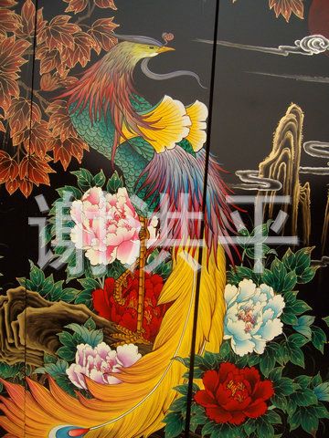 屏風 家裝廠家直銷花鳥進門玄關 屏風隔斷 裝飾隔斷 丹鳳朝陽 批發訂購原始圖片3