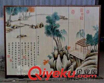 屏风 工艺品厂家直销玄关画 酒店画 古典山水玄关中式仿古漆画 订购