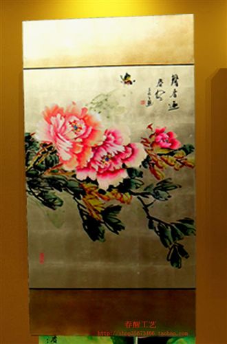 隔断 工艺品厂家直销定制手绘 彩绘工程 花鸟无框画 实木画 批发订购