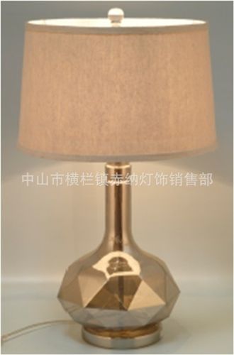 訂做臺(tái)燈 美式復(fù)古透明玻璃臺(tái)燈 樣品房酒店臥室裝飾床頭燈 青古銅底座桌燈