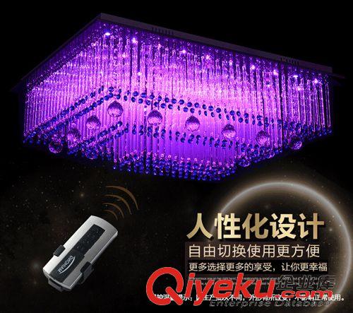 使用場地 LED 長方形水晶燈 低調(diào)奢華玻璃棒藍(lán)色水晶燈飾燈具批發(fā)