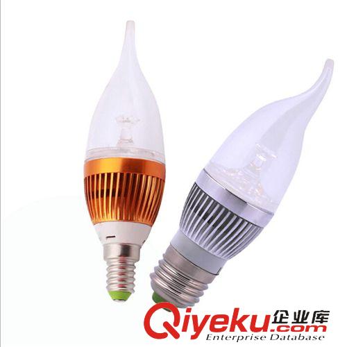 LED光源 LED蠟燭燈泡泡 E14螺口拉尾球泡 3w 5w尖泡 水晶燈專用