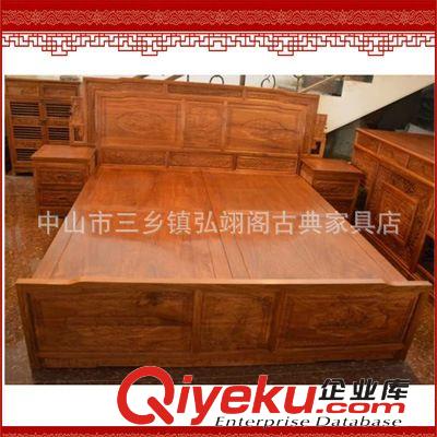 實(shí)木床 花梨雙人床三件套 紅木家具 宜家 雙人床 2米 特價(jià) 臥室家具07