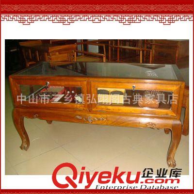 實木柜 廠家批發古典紅木家具 榆木玻璃展示柜 G-92