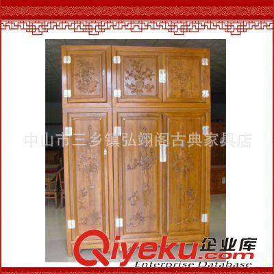 實木柜 廠家批發古典紅木家具 榆木玻璃展示柜 G-92