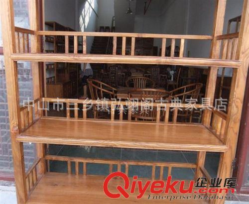 博古架 中式明清仿古實木家具 南榆木四層書架 書柜茶葉架展示架多用架26原始圖片3