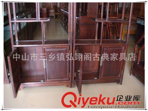博古架 廠家批發(fā)古典紅木家具 榆木仿紅木色 博古架 J-57原始圖片2