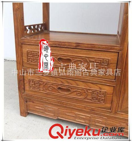 博古架 中式仿古明清古典全實木原木紅木非洲黃花梨木海棠博古架多寶格44原始圖片2