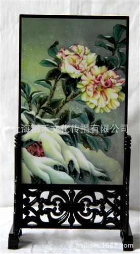 金屬工藝品 漆器小臺屏 十一月花神 外事禮品 送禮佳品  中國風(fēng) 仿古小屏風(fēng)