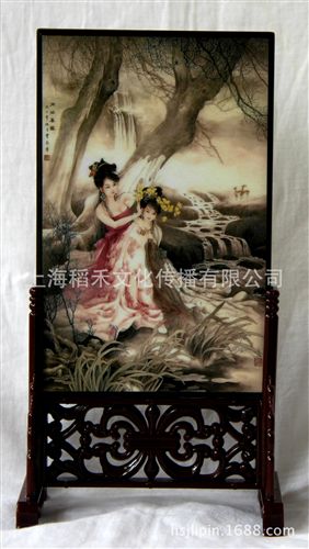 金屬工藝品 漆器小臺屏 十一月花神 外事禮品 送禮佳品  中國風(fēng) 仿古小屏風(fēng)