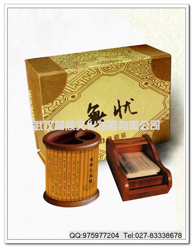 中國風辦公用品 轉好運辦公套裝|竹雕禮品套裝|文化創意禮品|商務禮品兩件套
