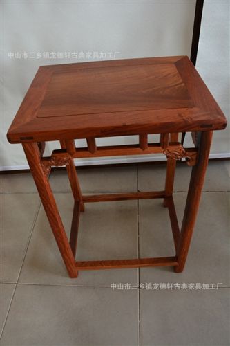 凳椅類 廠家直銷 龍德軒仿古實(shí)木家具 緬甸花梨木南官帽椅三件套裝批發(fā)原始圖片3