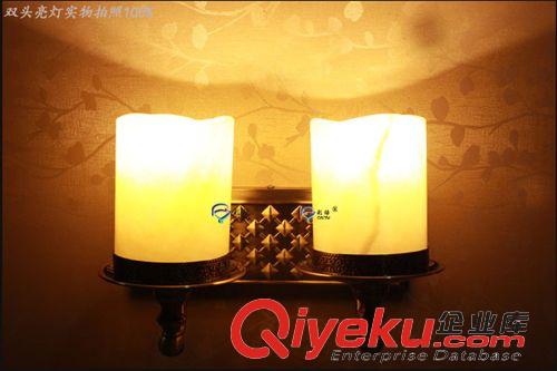 工程云石壁燈 歐式別墅會(huì)所過(guò)道酒店大理石床頭雙頭壁燈電鍍金古銅天然云石燈飾原始圖片2