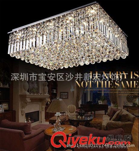 平板低壓燈 歐式水晶吸頂燈 圓形客廳燈led吸頂燈鋁管創(chuàng)意餐廳臥室燈具配遙控