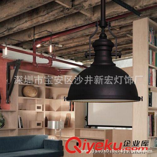美式鄉村燈 歐式現代簡約餐廳吧臺客廳單頭鐵藝復古美式黑尼斯吊燈