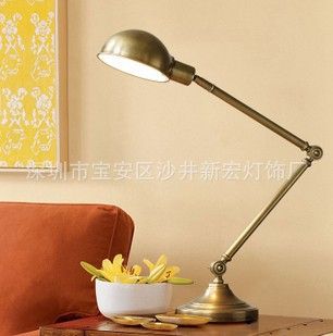 臺燈 北歐美式鄉村現代簡約復古工業書房學習臺燈客廳臥室床頭歐式燈具原始圖片2
