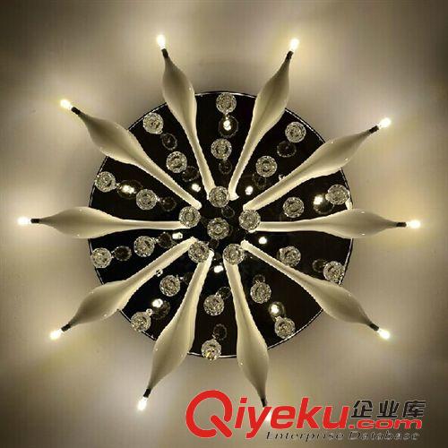 吸頂燈 時尚創意個性天鵝燈led水晶燈具客廳燈現代簡約臥室吸頂燈飾浪漫原始圖片2