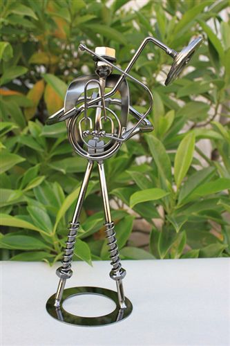 鐵制音樂人模型 金屬小工藝品  年尾促銷  現代音樂文藝 長笛手 鐵藝工藝 鐵質工