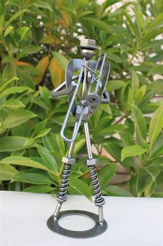 鐵制音樂人模型 金屬小工藝品  年尾促銷  現代音樂文藝 長笛手 鐵藝工藝 鐵質工