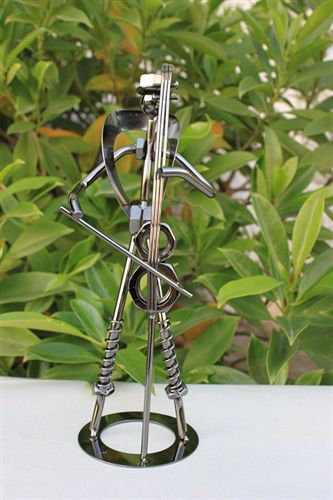 鐵制音樂人模型 金屬工藝品 現代音樂文藝 長笛手