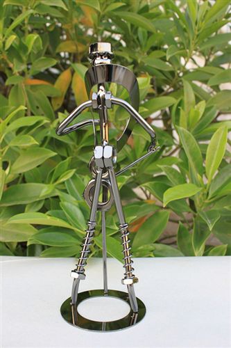 鐵制音樂人模型 金屬工藝品 現代音樂文藝 大提琴手原始圖片3