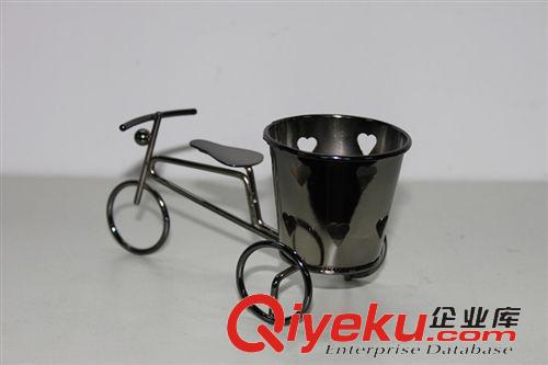 鐵藝筆筒,名片夾 促銷鐵藝工藝品 工廠定制 加工金屬禮品 創意自行車筆筒 1件起批原始圖片2