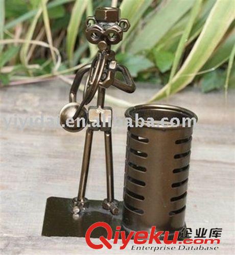 鐵藝筆筒,名片夾 金屬工藝品 現代文藝音樂 貝斯手筆筒