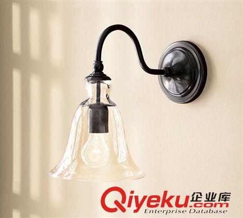 壁燈 宜家現代簡約創意喇叭玻璃床頭燈 美式臥室客廳過道陽臺壁燈原始圖片2