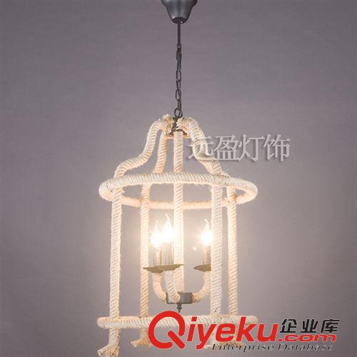 復古風區 美式燈具LOFT歐式復古創意個性簡約工業餐廳吧臺咖啡館麻繩吊燈原始圖片2