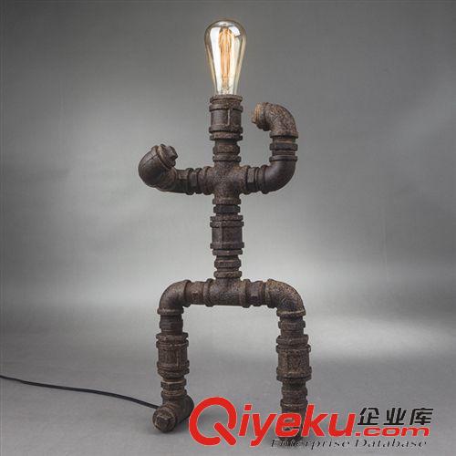 工業風區 機器人loft愛迪生工業復古風個性水管燈 咖啡廳裝飾創意臺燈原始圖片3