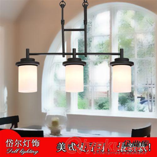吊燈 美式鐵藝燈具餐廳吊燈三頭復(fù)古鄉(xiāng)村北歐宜家創(chuàng)意臥室餐廳客廳7110原始圖片3