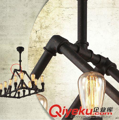 水管系列 LOFT美式鄉村鐵藝吊燈 工業復古燈具 簡約創意客廳臥室燈 工程燈原始圖片3