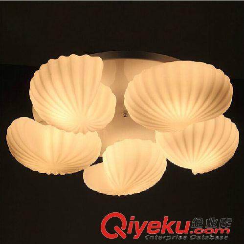 吸頂燈 LED燈 現(xiàn)代簡約歐式創(chuàng)意吸頂燈 RH美式復(fù)古三頭海螺吸頂燈 客廳燈原始圖片2