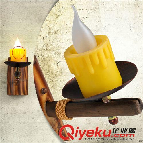 壁燈 廠家供應壁燈 北歐宜家簡約創(chuàng)意燭臺壁燈 美式工業(yè)復古壁燈木藝燈原始圖片3