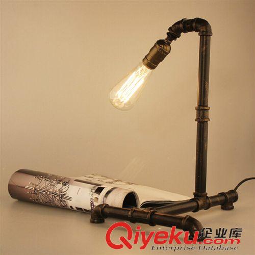 臺燈 廠家批發(fā)復古鐵藝臺燈 工業(yè)創(chuàng)意水管臺燈 愛迪生臺燈臥室床頭臺燈原始圖片2
