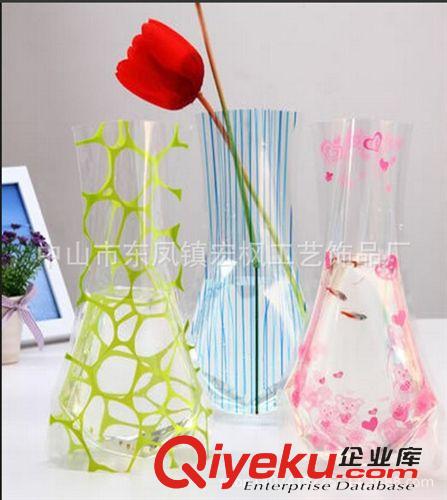 PVC花瓶/折疊花瓶 大號(hào)pvc塑料花瓶 pvc高周波折疊花瓶 炫彩花瓶 可印刷logopvc花瓶原始圖片2