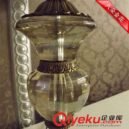 簡歐水晶燈 【八朵金花】水晶五金布藝臺燈 時尚 現代 簡約 個性 簡歐