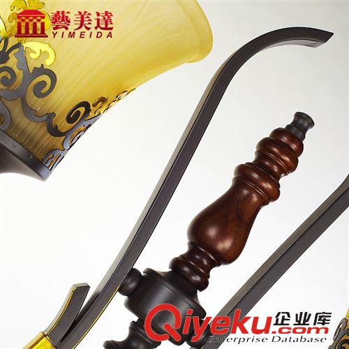 落地?zé)?藝美達(dá)復(fù)古鐵藝落地?zé)艨蛷d燈臥室燈書(shū)房餐廳仿古馬燈具原始圖片3