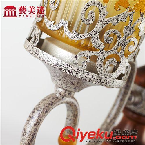 裝飾臺(tái)燈 藝美達(dá)實(shí)木玻璃懷舊復(fù)古臺(tái)燈 臥室客廳燈 學(xué)習(xí)臺(tái)燈裝飾燈原始圖片3