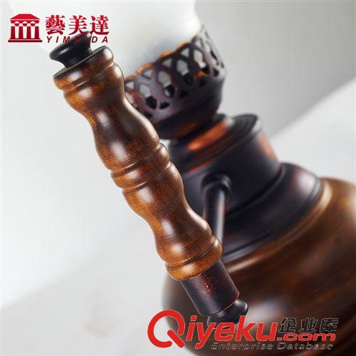 裝飾臺(tái)燈 藝美達(dá)實(shí)木玻璃懷舊復(fù)古臺(tái)燈 臥室客廳燈 學(xué)習(xí)臺(tái)燈裝飾燈