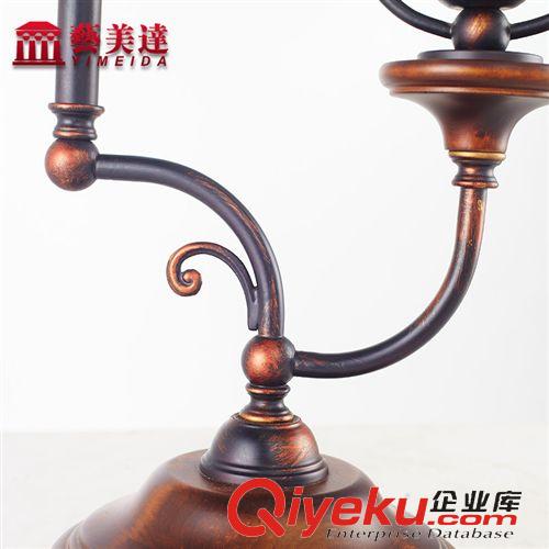 裝飾臺燈 藝美達實木玻璃懷舊復(fù)古臺燈 臥室客廳燈 學(xué)習(xí)臺燈裝飾燈原始圖片3