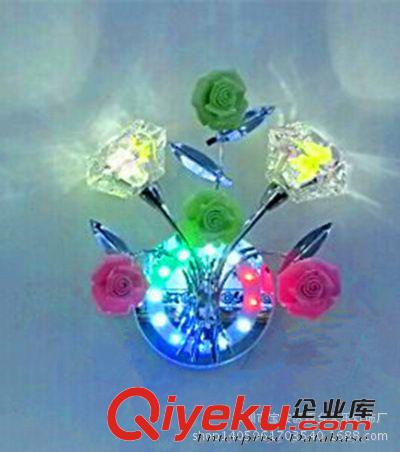壁燈 全LED創(chuàng)意水晶壁燈,田園花草粉色臥室床頭客廳餐廳陽(yáng)臺(tái)戶外壁燈原始圖片2