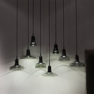 吊燈 登高美式現(xiàn)代復(fù)古餐廳吧臺(tái)吊燈藝術(shù)臥室創(chuàng)意單頭led陰影玻璃燈具原始圖片3
