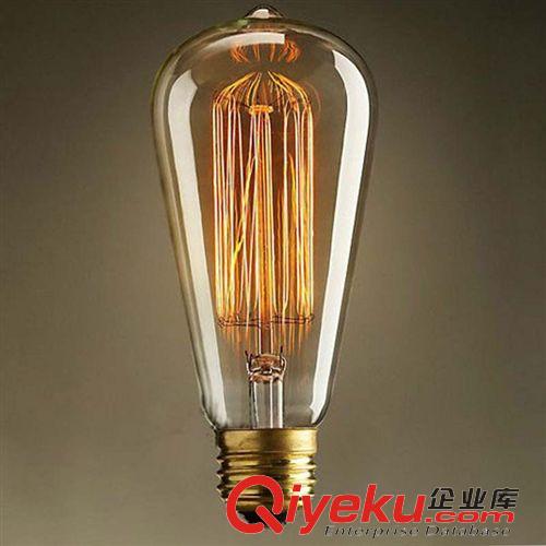 光源 普通裝飾白熾燈鎢絲燈光源E27大螺口愛迪生長笛電燈泡