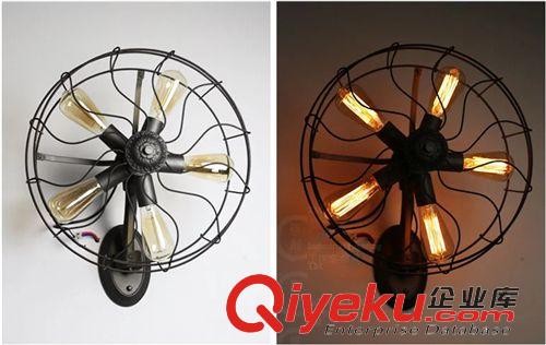 風扇燈 個性復古風扇吊燈 創(chuàng)意餐廳風扇壁燈 工業(yè)風鐵藝吸頂燈 臺燈批發(fā)