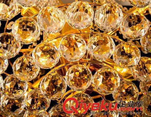 餐廳、過道吊燈 金色水晶燈客廳吊燈餐廳臥室燈酒店工程燈茶樓會所吊燈專業定做原始圖片2