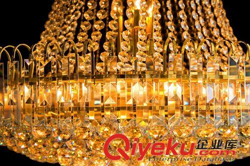 餐廳、過道吊燈 金色水晶燈客廳吊燈餐廳臥室燈酒店工程燈茶樓會所吊燈專業定做原始圖片3