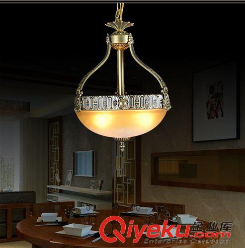歐式餐吊燈 歐式餐廳復古暖色玻璃反吊燈吊鍋燈圓形單頭過道走廊家居燈飾燈具