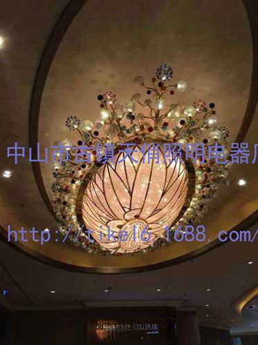 吊燈Pandent lamp 定制 依圖紙照片要求加工訂做酒店工程燈具 酒店非標(biāo)工程水晶燈原始圖片2